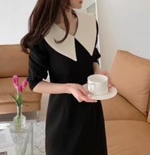 画像をギャラリービューアに読み込む, ビックカラーワンピース  レデイース  ブラック