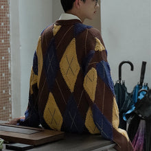画像をギャラリービューアに読み込む, ユニセックス ニット セーター 柄 メンズ ゆったり アーガイル