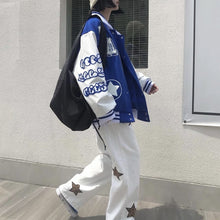 画像をギャラリービューアに読み込む, スタジャン 刺繍 ストリート カジュアル レトロ ユニセックス