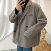 画像をギャラリービューアに読み込む, メンズ テーラードジャケット 千鳥格子柄 オーバーサイズ