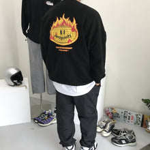 画像をギャラリービューアに読み込む, ユニセックス　ストリート系　バーニングトレーナー
