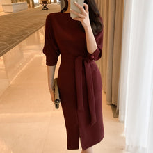 画像をギャラリービューアに読み込む, パーティードレス 無地 リボンベルト エレガント 上品