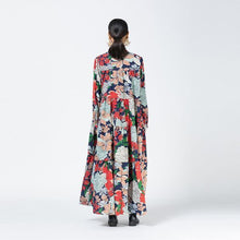 画像をギャラリービューアに読み込む, ワンピース レトロ 花柄 ボタニカル マキシ丈