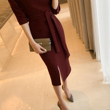 画像をギャラリービューアに読み込む, パーティードレス 無地 リボンベルト エレガント 上品