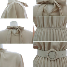 画像をギャラリービューアに読み込む, プリーツワンピース ロングワンピ 結婚式 パーティードレス 長袖