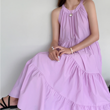 画像をギャラリービューアに読み込む, 韓国風 レディースレトロ ゆったり感 ワンピース可愛いワンピース ホワイト パープル