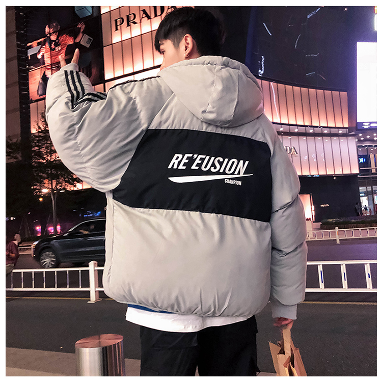 ジャケット ダウンジャケット無地 黒 中綿ブルゾン メンズ フード 大きいサイズ 秋冬