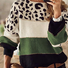 画像をギャラリービューアに読み込む, カラーセーター ヒョウ柄 トップス  レデイース