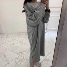 画像をギャラリービューアに読み込む, ワンピース ロゴ スウェット シンプル カジュアル ロング