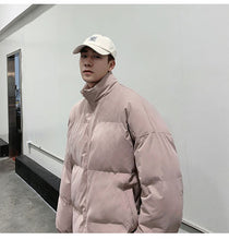 画像をギャラリービューアに読み込む, アウター ダウンジャケット コットンパッド入り 無地 ルーズ
