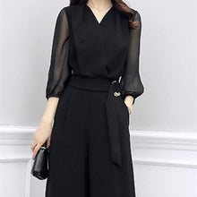 画像をギャラリービューアに読み込む, パンツドレス お呼ばれ シフォン ウエストベルト