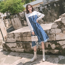 画像をギャラリービューアに読み込む, 大きいサイズ レディース 異素材重ね着風パーカーワンピース