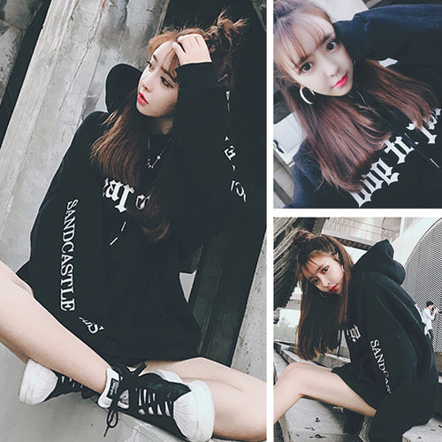 レディース オーバーサイズビッグ パーカー トップス韓国風  秋冬