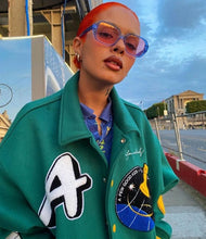 画像をギャラリービューアに読み込む, AFGK スタジャン ウール ロケット ロゴ ベースボール ジャケット