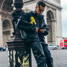 画像をギャラリービューアに読み込む, AFGK スタジャン ロゴ フェイクレザー レーシング ジャケット