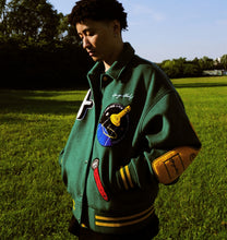 画像をギャラリービューアに読み込む, AFGK スタジャン ウール ロケット ロゴ ベースボール ジャケット