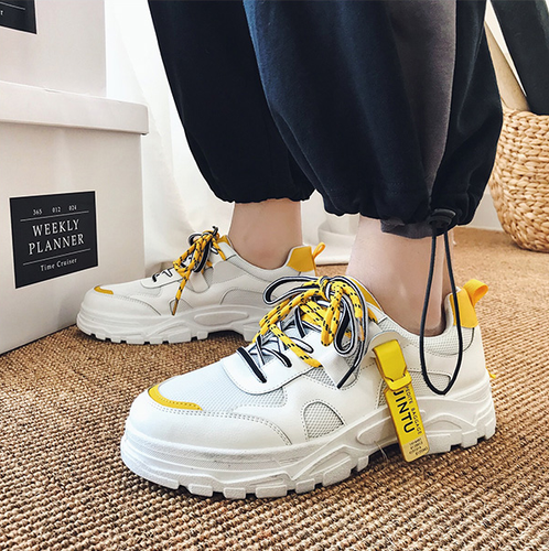 50%OFF メンズ ダットスニーカー カジュアル 厚底カラーマッチング  秋冬 韓国風