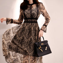 画像をギャラリービューアに読み込む, パーティードレス ワンピース レース ミディ丈 Aライン