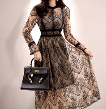 画像をギャラリービューアに読み込む, パーティードレス ワンピース レース ミディ丈 Aライン