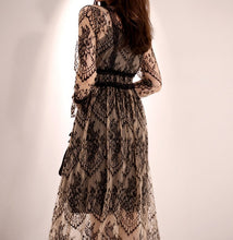 画像をギャラリービューアに読み込む, パーティードレス ワンピース レース ミディ丈 Aライン