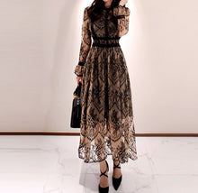 画像をギャラリービューアに読み込む, パーティードレス ワンピース レース ミディ丈 Aライン