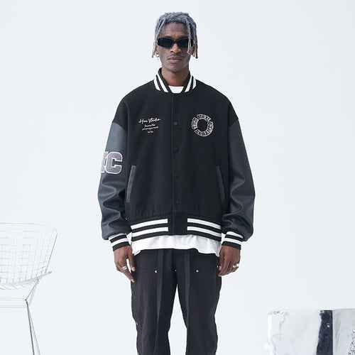 HAC オーバーサイズ スタジャン 3Dロゴ ベースボールジャケット