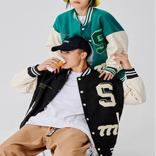 画像をギャラリービューアに読み込む, メンズ ブルゾン スタジャン 秋春 異素材 MA-1 配色 ロゴ 3色