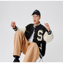 画像をギャラリービューアに読み込む, メンズ ブルゾン スタジャン 秋春 異素材 MA-1 配色 ロゴ 3色