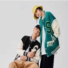 画像をギャラリービューアに読み込む, メンズ ブルゾン スタジャン 秋春 異素材 MA-1 配色 ロゴ 3色