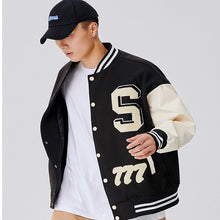 画像をギャラリービューアに読み込む, メンズ ブルゾン スタジャン 秋春 異素材 MA-1 配色 ロゴ 3色