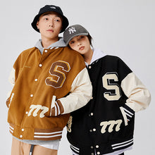 画像をギャラリービューアに読み込む, メンズ ブルゾン スタジャン 秋春 異素材 MA-1 配色 ロゴ 3色