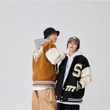 画像をギャラリービューアに読み込む, メンズ ブルゾン スタジャン 秋春 異素材 MA-1 配色 ロゴ 3色