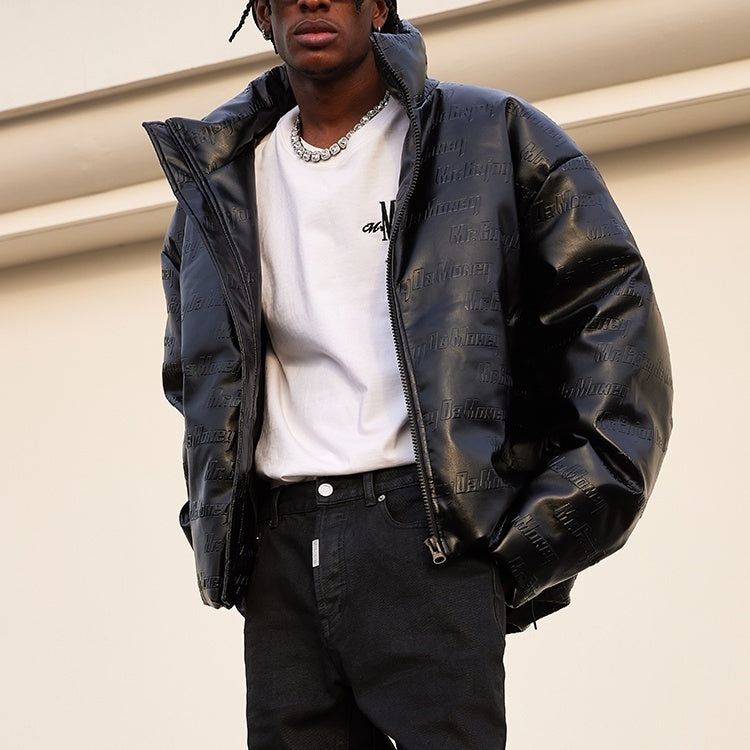 MEDM 3D立体ロゴ PUレザー 3周年限定モデル ダウンジャケット