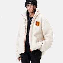 画像をギャラリービューアに読み込む, MEDM ロゴ刺繍 スタンドアップカラー ボア フリースジャケット