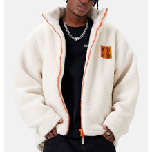 画像をギャラリービューアに読み込む, MEDM ロゴ刺繍 スタンドアップカラー ボア フリースジャケット