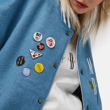 画像をギャラリービューアに読み込む, MEDM スタジャン ローズ ロゴ ウール ベースボールジャケット