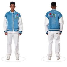 画像をギャラリービューアに読み込む, MEDM スタジャン ローズ ロゴ ウール ベースボールジャケット