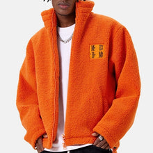 画像をギャラリービューアに読み込む, MEDM ロゴ刺繍 スタンドアップカラー ボア フリースジャケット