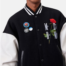 画像をギャラリービューアに読み込む, MEDM スタジャン ローズ ロゴ ウール ベースボールジャケット