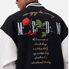 画像をギャラリービューアに読み込む, MEDM スタジャン ローズ ロゴ ウール ベースボールジャケット