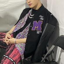 画像をギャラリービューアに読み込む, MEDM スタジャン ロゴ PUレザー ベースボールジャケット