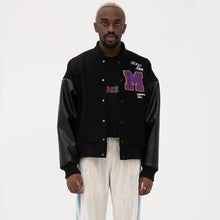 画像をギャラリービューアに読み込む, MEDM スタジャン ロゴ PUレザー ベースボールジャケット