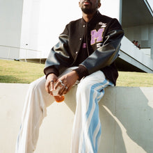 画像をギャラリービューアに読み込む, MEDM スタジャン ロゴ PUレザー ベースボールジャケット