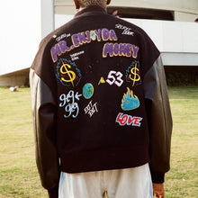 画像をギャラリービューアに読み込む, MEDM スタジャン ロゴ PUレザー ベースボールジャケット