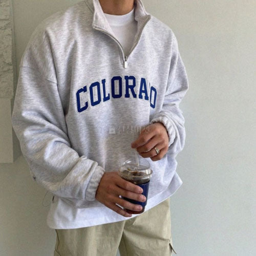 ユニセックス　ハーフジップスウェット　ロゴMTM  3色