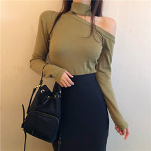 画像をギャラリービューアに読み込む, 30%OFF レディース   セーター  ニット 指穴あき ワンショルダー トップス 秋冬