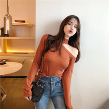 画像をギャラリービューアに読み込む, 30%OFF レディース   セーター  ニット 指穴あき ワンショルダー トップス 秋冬