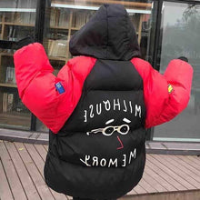 画像をギャラリービューアに読み込む, 20%OFF バイカラー!!ダウンジャケット!!バックロゴオシャレ!!お揃いコーデオススメ秋冬