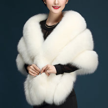 画像をギャラリービューアに読み込む, 20%OFF レディース 上品ファーショール フェイクファーショール エレガント毛皮 秋冬 ブラック ホワイト