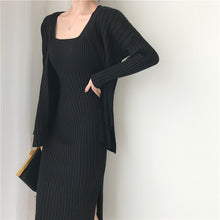 画像をギャラリービューアに読み込む, DHOLIC ニットワンピース　セットアップ　リブニットカーデ　